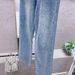Women's 2024 spring style high quality stretchy starry sky bright diamond super soft denim straight pants_voghion.com
