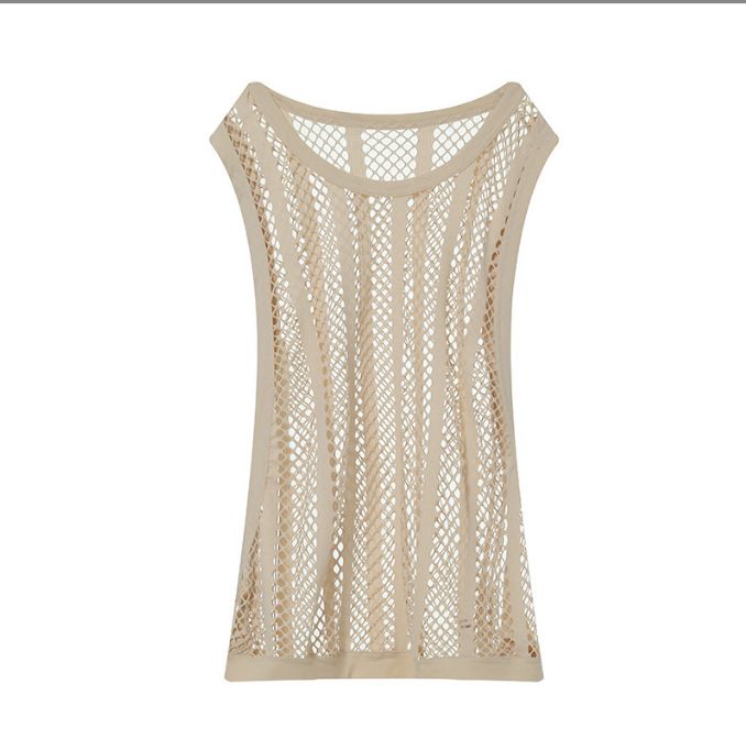 Herrenbekleidung Herren Sportweste mit breiter Krempe, ärmellos, Fischnetz, gestreift, I-förmig, geteiltes Weste-Oberteil für Herren_voghion.com