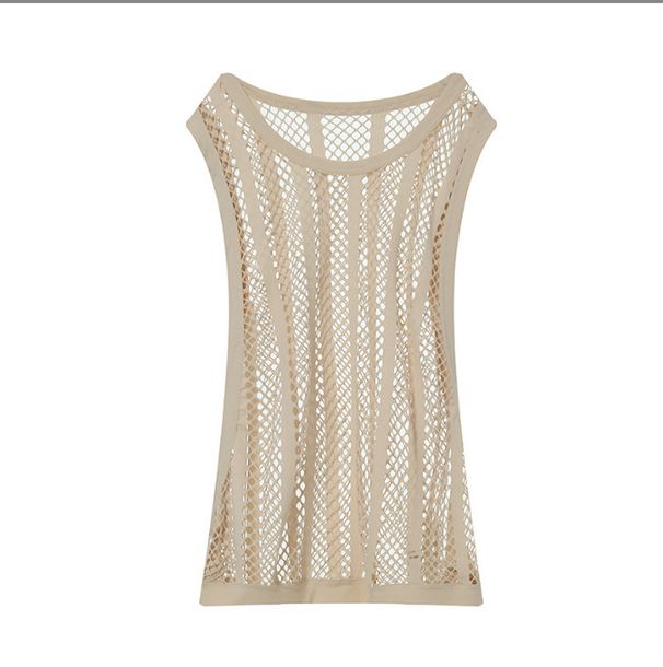 Herrenbekleidung Herren Sportweste mit breiter Krempe, ärmellos, Fischnetz, gestreift, I-förmig, geteiltes Weste-Oberteil für Herren_voghion.com