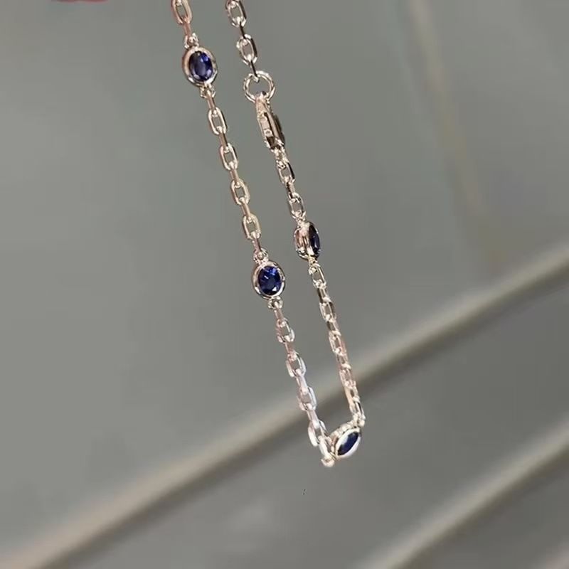 Bracciale in argento sterling blu per donna, stile coreano minimalista, leggero, di nicchia, squisito, semplice,_voghion.com