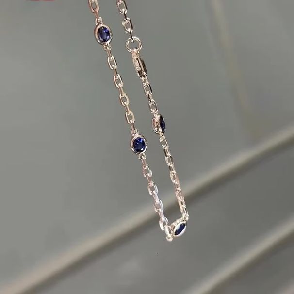 Bracciale in argento sterling blu per donna, stile coreano minimalista, leggero, di nicchia, squisito, semplice,_voghion.com