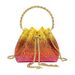 Women's Bags, Handbags, Diamond Crystal Bucket Bags, Metal Ring Women's Bags, Volcanic Stone Colored Women's Bags, Spray Color_voghion.com