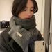 Versión coreana de alta calidad con lana de cachemira gris para mujer, calidez de otoño e invierno, chal de pareja, bufanda de punto para hombre_voghion.com
