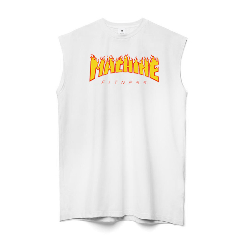 Herren Tank Top Sommer Dünnes Design Gefühl Kleiner Körper Fitness Print Schulter Top INS Trendy Marke Straddle Ärmellos_voghion.com