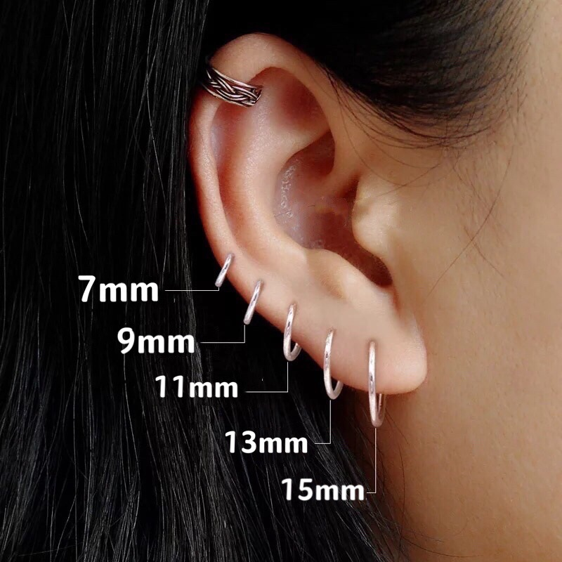 S999 női mini temperamentumos minimalista kis füllyuk-karbantartó fülbevaló gyűrűk sterling ezüst fülbevalók_voghion.com