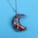 Collana in resina con albero della vita - Ciondolo a forma di luna con ghiaia di cristallo colorato per protezione spirituale e buona fortuna_voghion.com