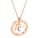 personality simple fashion geometric round 26 initials hollow smooth love rose gold necklace_voghion.com