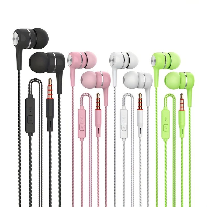 Earphones With Microphone, Soundproof In Ear Phone Earphones Suitable For IPhone, IPod, IPad, MP3, Samsung, And Most 3.5mm Jack Wired Headphones_voghion.com