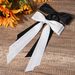 2 pezzi di clip in raso di seta con cinturino per capelli bianco nero, accessori per staffa per coda di cavallo, clip in metallo con fiocco per donna,_voghion.com
