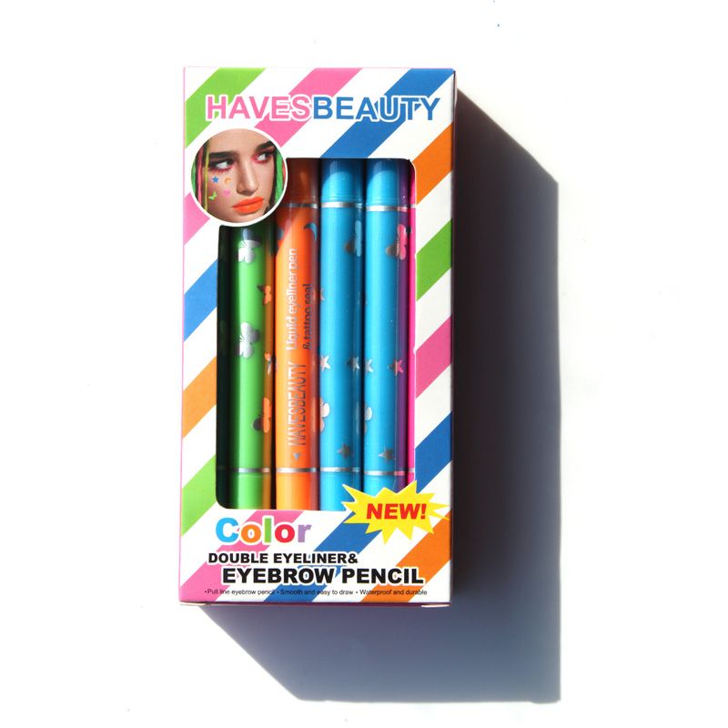 Tampon papillon coloré à double extrémité, imperméable, anti-taches, pour débutant, embellissement de cœur, coin des yeux et eye-liner de la queue_voghion.com