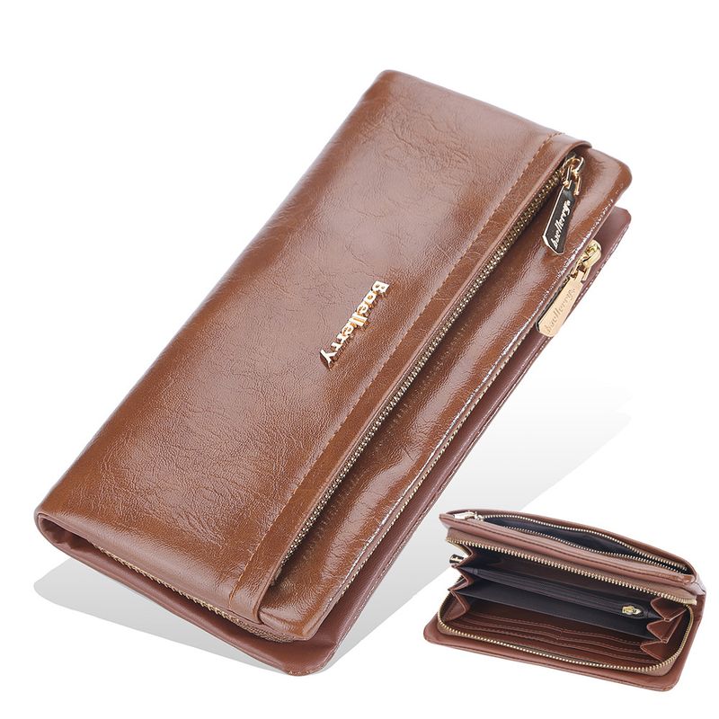 Női hosszú pénztárca, Baellerry határokon átnyúló stílusú, szegélyezett, több kártyás rekeszű clutch táska, divatos mobiltelefon-táska_voghion.com