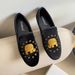 313 Yixinda French Style Exquisite Embroidery Slip-On Velvet Flat Soft Sole Loafers Moccasins Women's Shoes_voghion.com