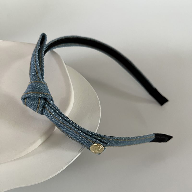 Standard-Denim-Schleife im neuen Stil, einfach, Nische, High-End-Druckgefühl, Reifen-Kopfschmuck, Haarschmuck_voghion.com