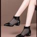 Coole Stiefel Damen Mesh Damen Sandalen Hohle Sandalen Dicker Absatz Spitz Niedriger Absatz Netzstiefel_voghion.com
