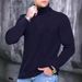Autumn/Winter Men's Solid Color High-Neck Sweater European Size Fashion Twisted Cable-Knit Pullover Base Layer_voghion.com