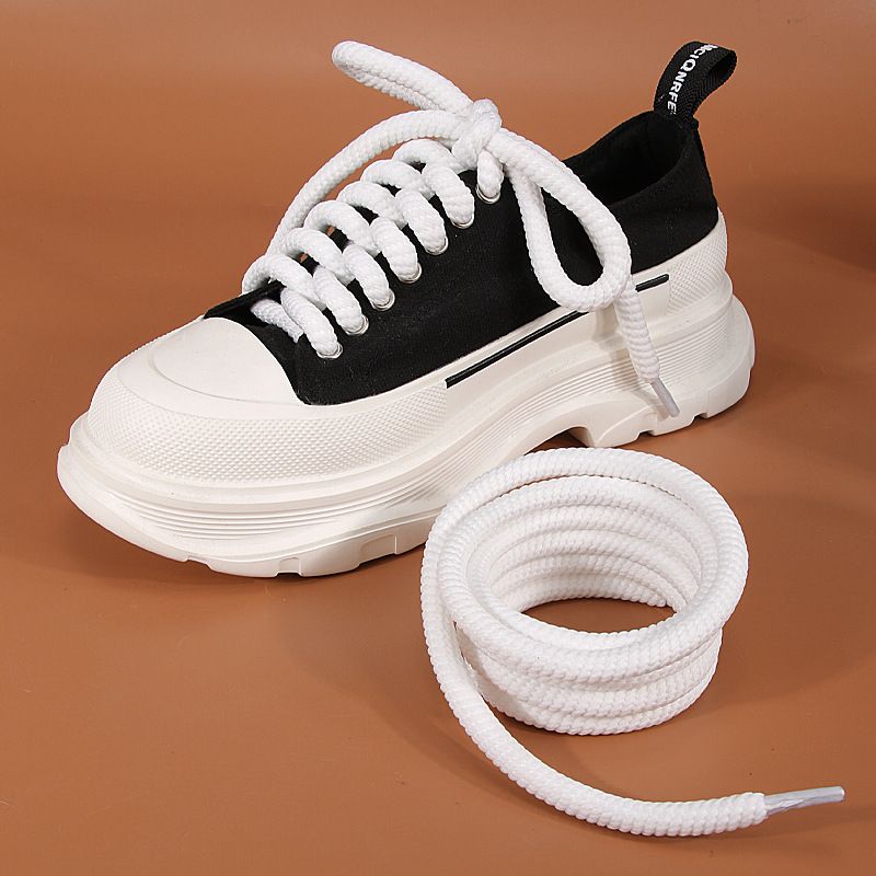 Lacci per scarpe rotondi intrecciati a forma esagerata, scarpe per il pane, spessi 10 mm, lacci per scarpe color burro, scarpe per il pane larghe 1 cm_voghion.com