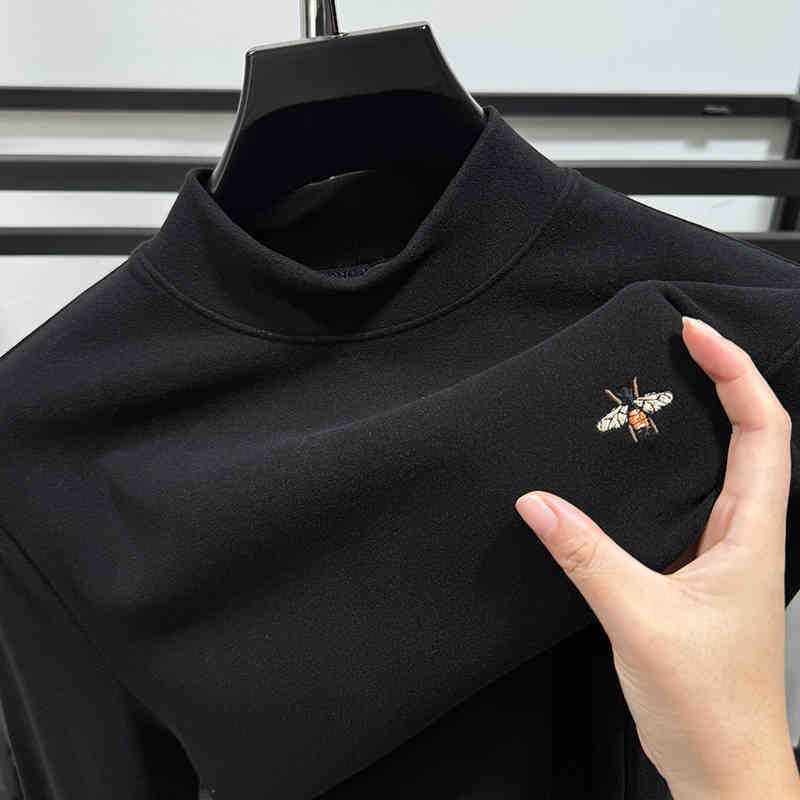 Premium Double-Layer Fleece Sweatshirt For Men – Slim-Fit Thermal Base Layer With Brushed Micro Velvet Interior, Semi-Turtleneck Winter Pullover_voghion.com