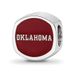 Sterling Silver Rhodium-plated LogoArt University Of Oklahoma Double Logo Enameled Bead_voghion.com