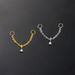 Unisex personality piercing ear bone studs ladies zircon tassel chain ear studs fashion earrings with chain_voghion.com