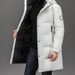 Men's Clothing Premium White Goose Down Hooded Long Parka Coat For Men - Windproof, Anti-Wrinkle, 800 Fill Power, Loose Fit, Winter Warmth_voghion.com