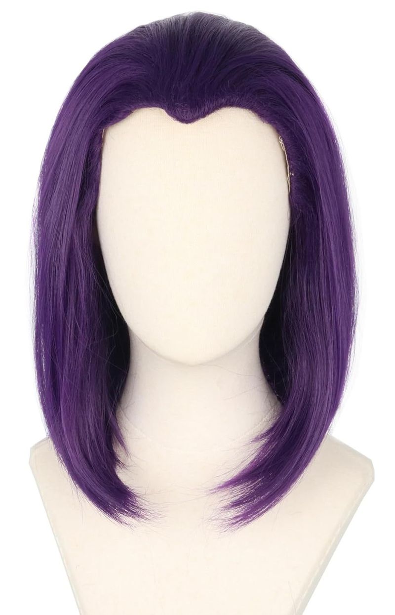 Haarverlängerungen Perücken Haarverlängerungen Perücken Cos Perücke Raven Crow Rachel Ross Widow's Peak Lila Reverse Curl Anime_voghion.com