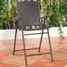 Set of 4 Folding Rattan Bar Chairs with Footrests and Armrests for Outdoors and Indoors_voghion.com