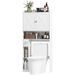 HOMCOM Farmhouse Over The Toilet Cabinet With Barn Doors, Over The Toilet Storage Cabinet With Adjustable Shelf, White_voghion.com
