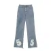 designer fashion ripped blue flared street wear retro denim washed loose casual men straight flare jeans pants_voghion.com
