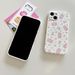 TechGlobe Pink Floral Bear Rabbit Compatible With IPhone 14 Pro Max 15 Phone 13/12 Skin Feel Soft Case_voghion.com