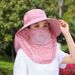 UV Protection Tea Picking Cycling Women's Face Covering Breathable Wide Brim Summer Mask Versatile Cool Sun Hat Travel_voghion.com