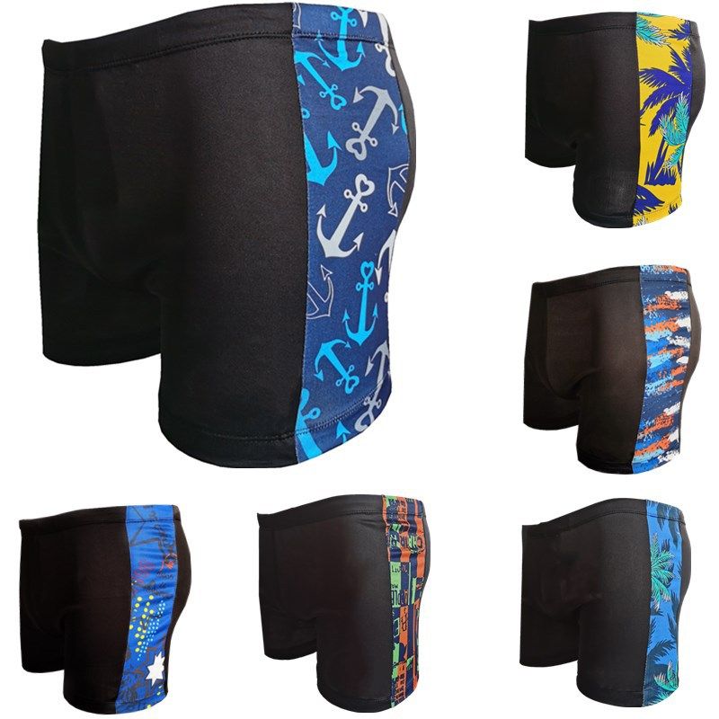 Man's clothing Men's swimsuit draw rope square Angle color big size fat man soak swimming suit man_voghion.com