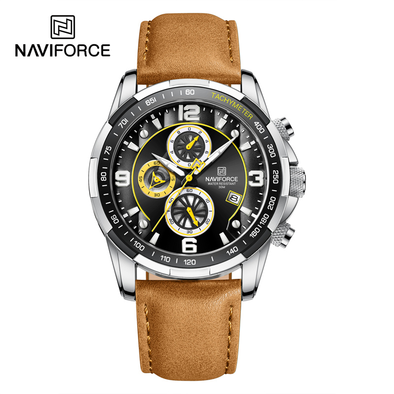 Trend Coole Uhr für Männer, wasserdichte Leder-Quarz-Herrenuhren, luxuriöse Armbanduhren, leuchtende Herrenuhren_voghion.com
