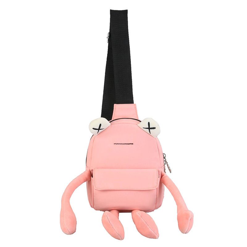 Cute big frog shoulder bag 2024 new style trend ins internet celebrity cartoon commuter messenger chest bag travel small backpack_voghion.com