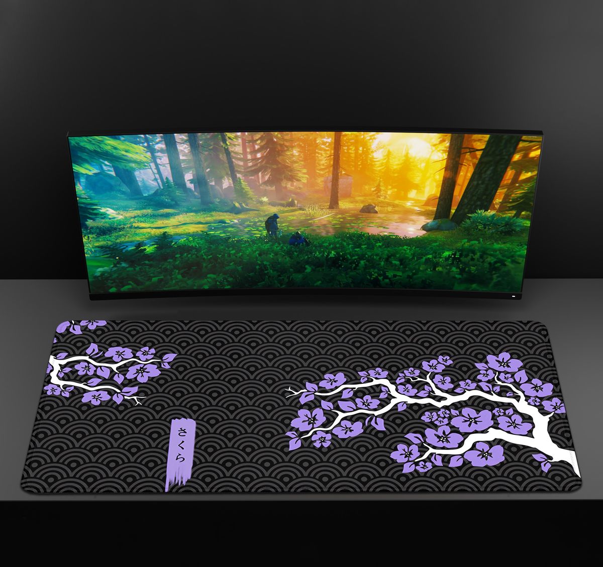 Pad Sakura Large Gamer Mousepad Purple Cherry Blossom Keyboard XXXL Mouse Pc Accessories Rubber Desk Mat 90x40_voghion.com