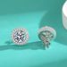 Women's Jewelry Moissanite Four Claw Luxury Inlaid Round Earrings Versatile Fashion Earrings Sterling Silver Inlaid Diamonds Advanced Commuting_voghion.com