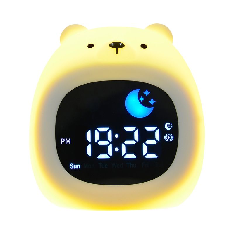 White Noise Machine Cartoon Animal Shape Pat Color Changing Night Light Sleep Soothing White Noise Alarm Clock Light Simulates Sunrise_voghion.com