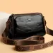 Retro Double Sided Leather Womens Crossbody Water-Resistant Pillow Shaped Shoulder Bag With Adjustable Strap Zipper_voghion.com