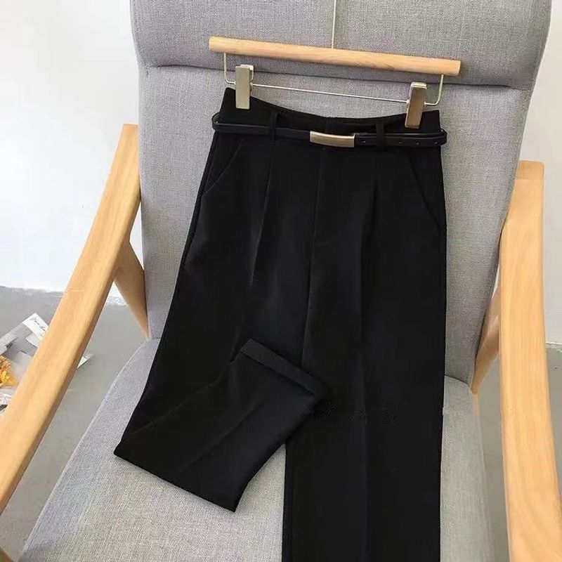 Damenbekleidung Anzughose Damen Sommer neuer Stil hohe Taille Haremshose schlanke lose Neun-Punkt-gerade Freizeithose_voghion.com