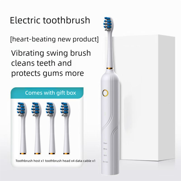 Brandneue, verbesserte elektrische Zahnbürste mit Vibration und integrierter, tragbarer, wiederaufladbarer automatischer Zahnaufhellung für Erwachsene_voghion.com