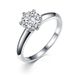 Bague ajustable Live For Women en moissanite classique à six griffes, taille princesse, un carat_voghion.com