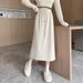 ChicShe 2024 Spring And Autumn New Thin Style Plus Size Loose Slimming High Waist With Slit Straight A-Line Skirt_voghion.com