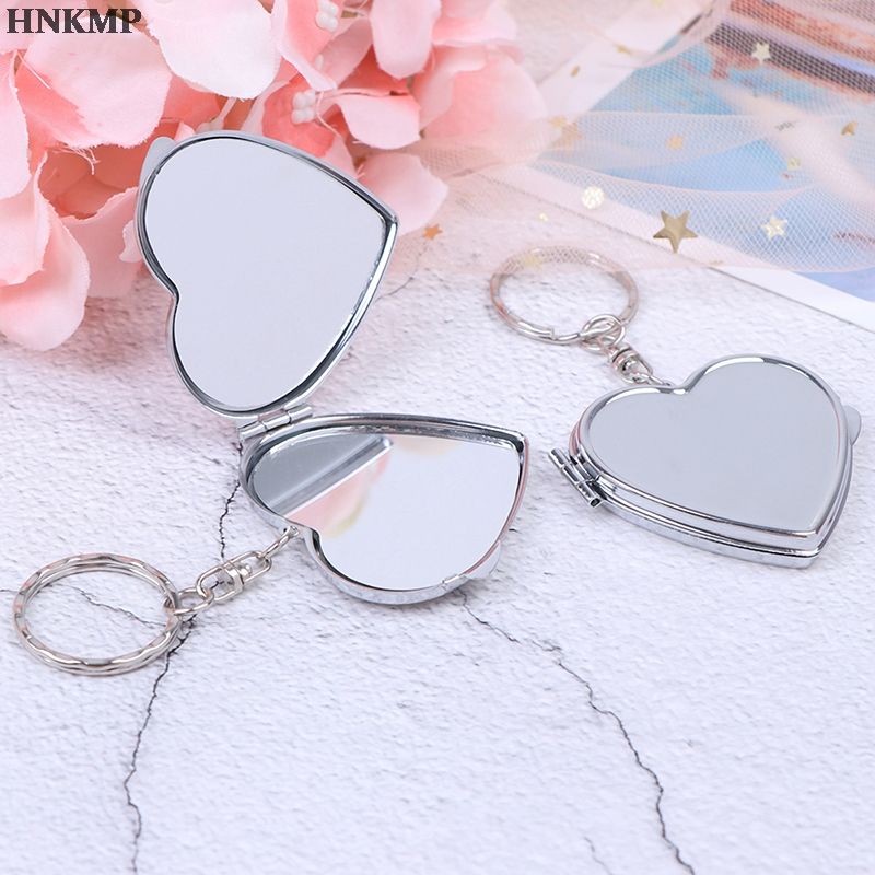Portable Two-side Folding Make Up Mirror Mini Makeup Compact Key Chain Pocket Mirror Women Cosmetic Mirrors Key Ring_voghion.com