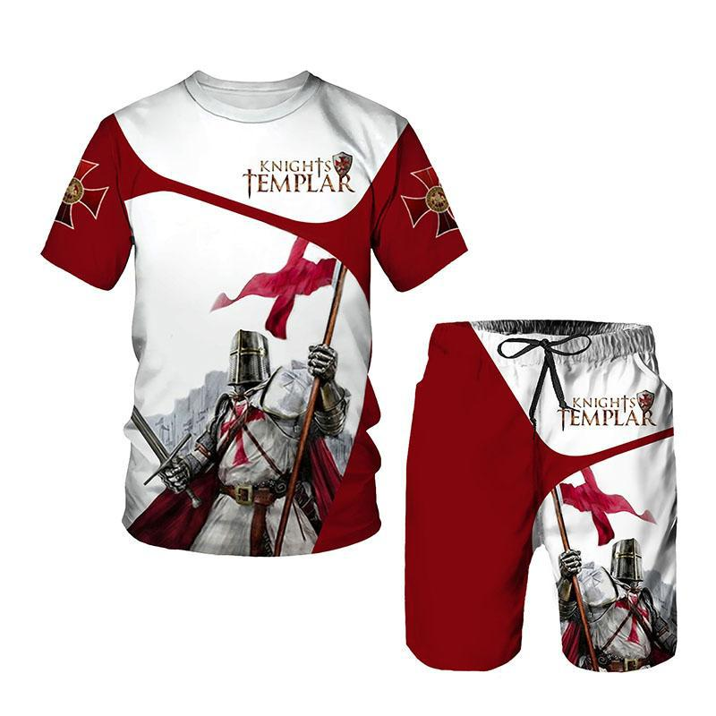 Herren-T-Shirt mit 3D-Digitaldruck, Löwen- und Tigermuster, lässiges Sport-Set für Herren_voghion.com
