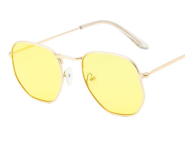 Nei polygonal Sonnebrëller mat Metallrahmen: Europäeschen an amerikaneschen Trend mat klengem Rahmen a faarwege Mercury Ocean Film Sonnebrëller_voghion.com