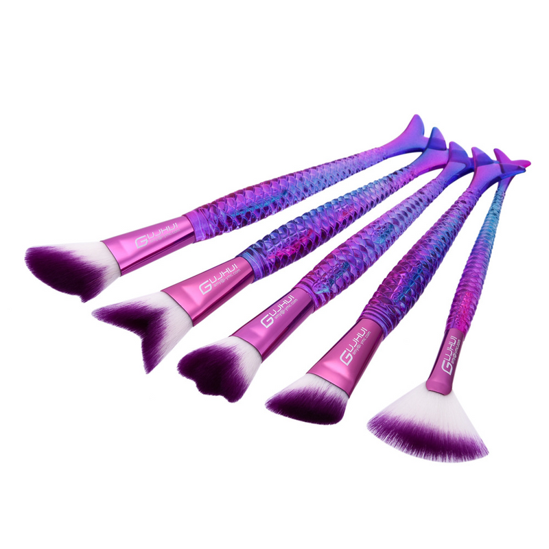 5-teiliges Make-up-Pinsel-Set, Meerjungfrau-Make-up-Pinsel, Fischschwanz-Set, Pinsel-Set, Make-up-Werkzeuge, GUJHUI_voghion.com