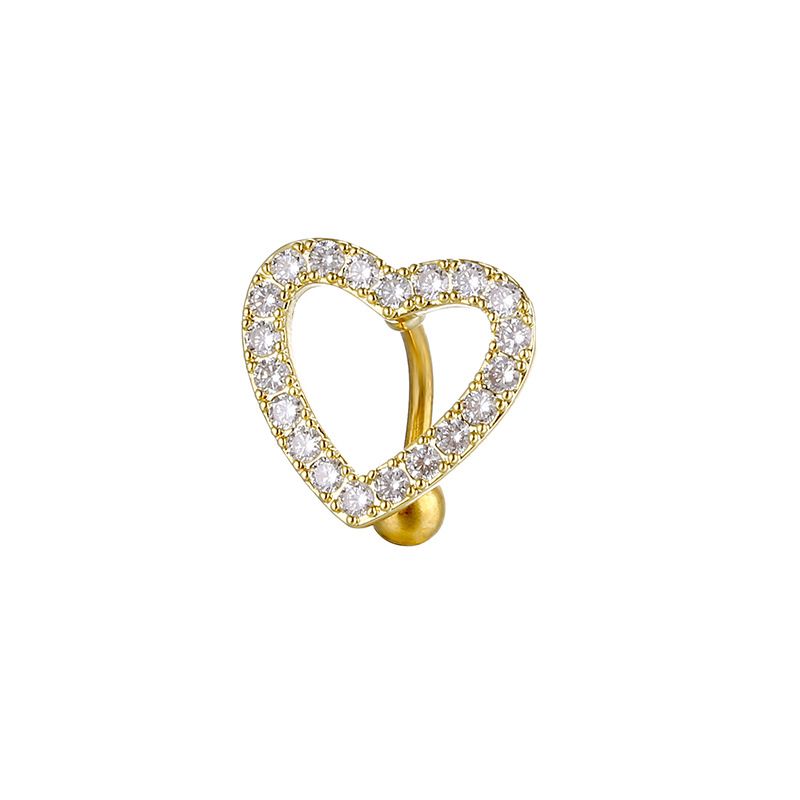 1PCS Belly Button Ring For Women Trendy Heart Shaped Design Sexy Fashion Navel Rings Stainless Steel Piercing Jewelry_voghion.com