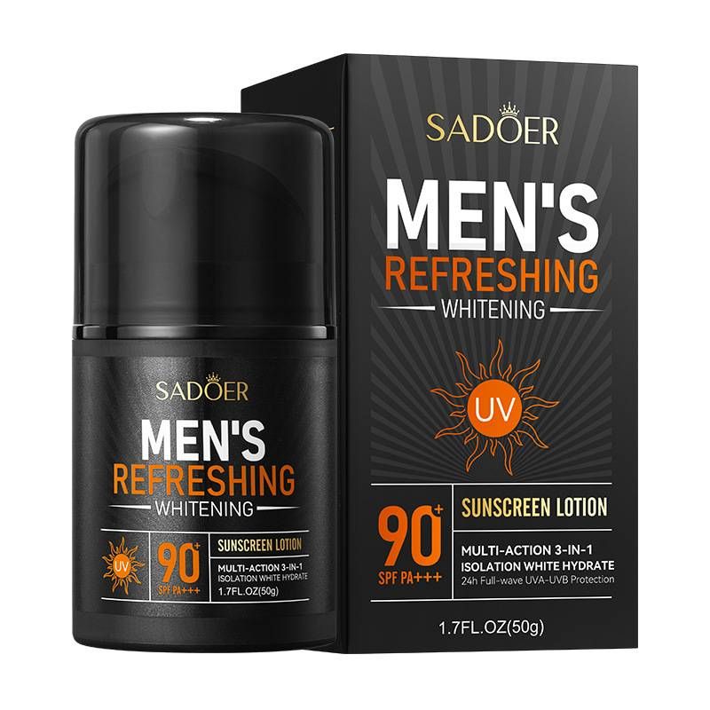 SPF 90 Sunscreen for Men, Men's Refreshing Sunscreen, Sunscreen Lotion, Mineral Oil Sunscreen for Summer_voghion.com
