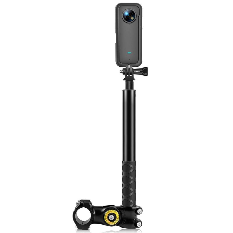 Motorcycle Bicycle Handlebar Fixture Mount Camera Bracket Adapter with Monopod Stand_voghion.com