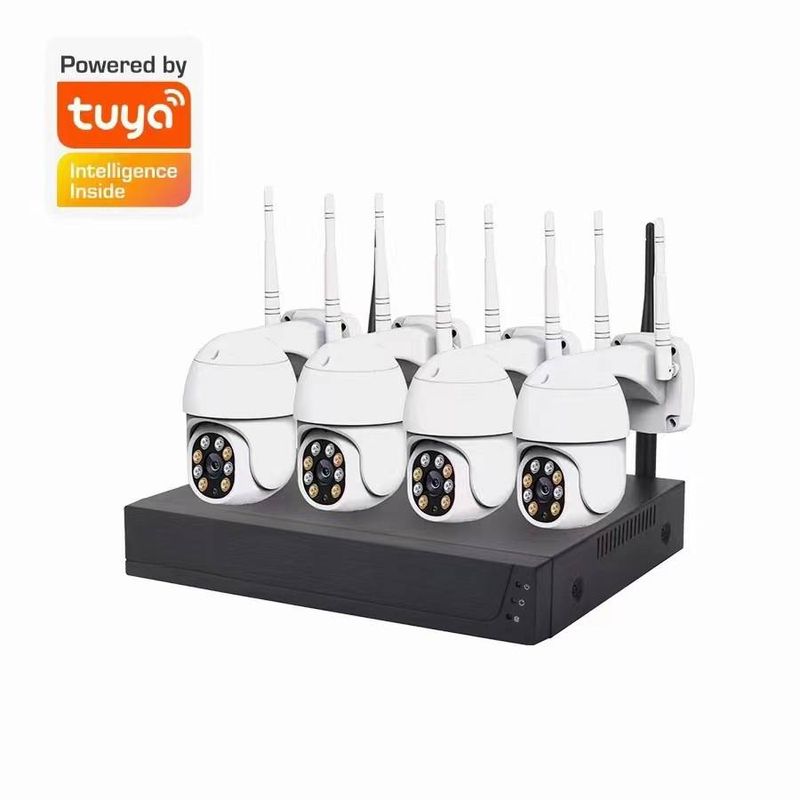 3MP PTZ biztonsági kamerarendszer NVR-rel, vezeték nélküli WiFi-vel, vízálló kültéri megfigyeléssel, távoli megtekintés_voghion.com