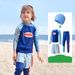 Set di mutande e pantaloni da bagno a maniche lunghe UPF 50+ per bambini – Costume da bagno con protezione solare resistente al cloro (Watermelon Ripe, Mist Olive, Taro Boba)_voghion.com
